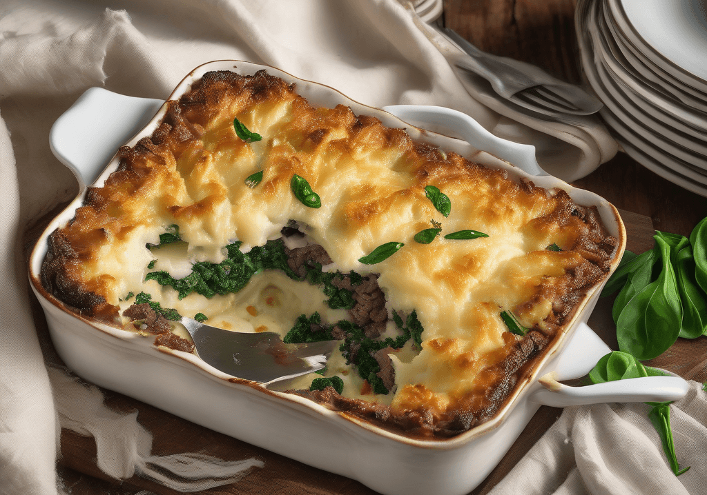 Dana Etli ve Ispanaklı Patates Graten