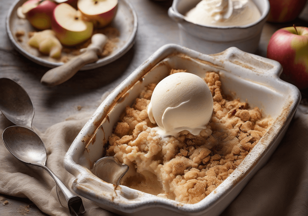 Elmalı Crumble Tarifi: Çıtır Hamurlu ve Dondurmalı