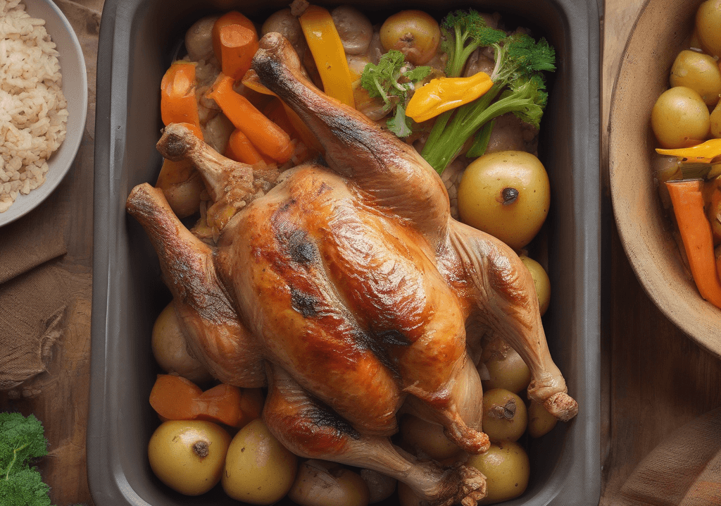 Fırında Sebzeli Hindi But ve Esmer Pirinç Pilavı