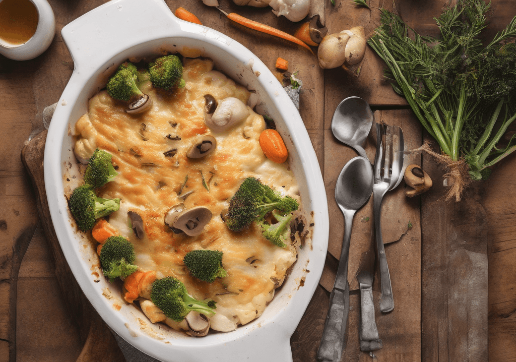 Fırında Sebzeli ve Mantarlı Tavuk Graten Tarifi