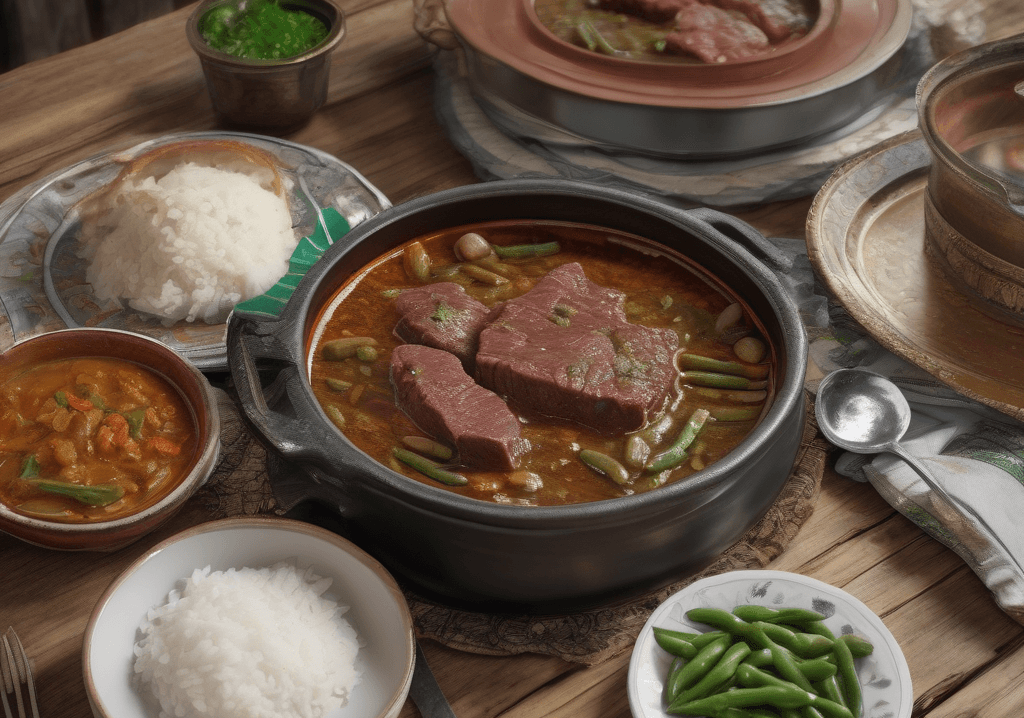 Geleneksel Dana Etli Taze Fasulye Yemeği ve Tereyağlı Pirinç Pilavı