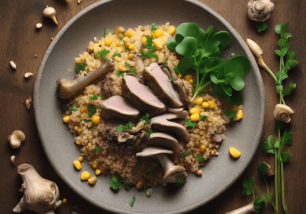 Kuzu Etli ve Mantarlı Kuskus Pilavı