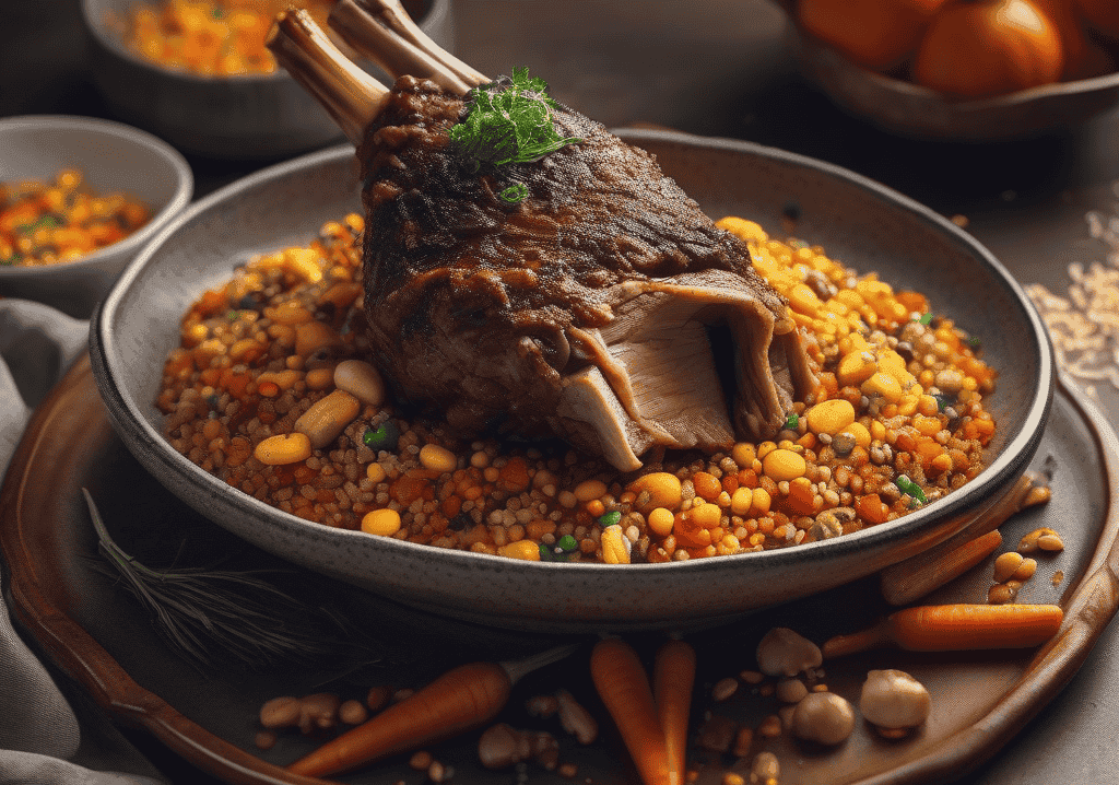 Kuzu İncikli ve Sebzeli Bulgur Pilavı
