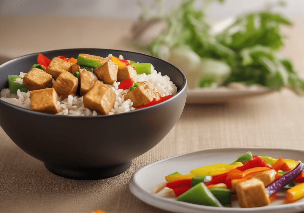 Sebzeli Tofu Sote ve Esmer Pirinç Pilavı Tarifi