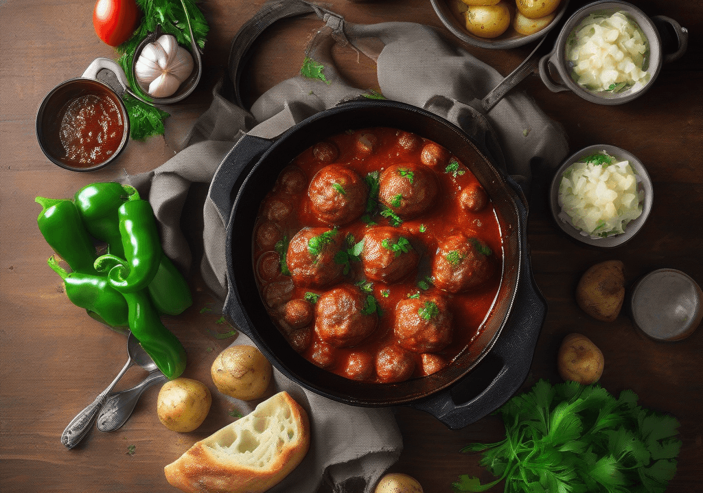 Tencerede Soslu Köfte Patates Yemeği: Lokanta Usulü Kıvamında