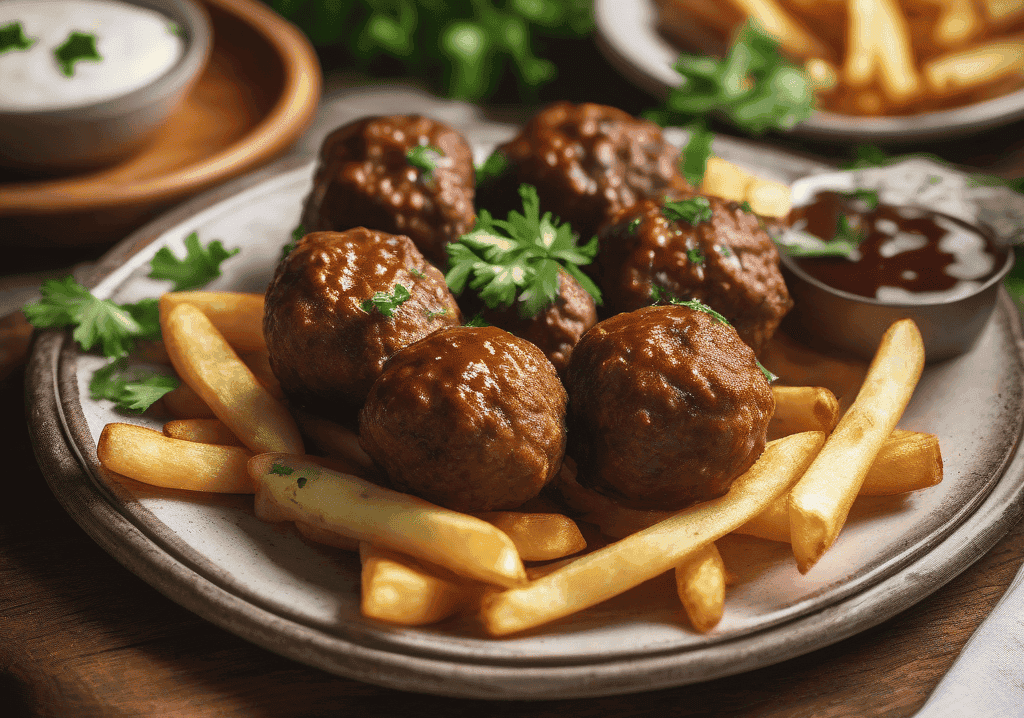 Geleneksel Anne Usulü Kuru Köfte ve Çıtır Patates Kızartması