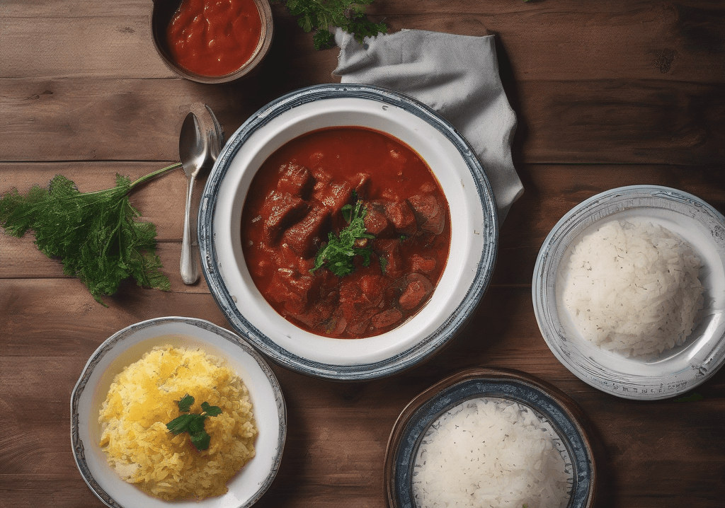 Geleneksel Dana Etli Patates Yemeği ve Tereyağlı Pirinç Pilavı