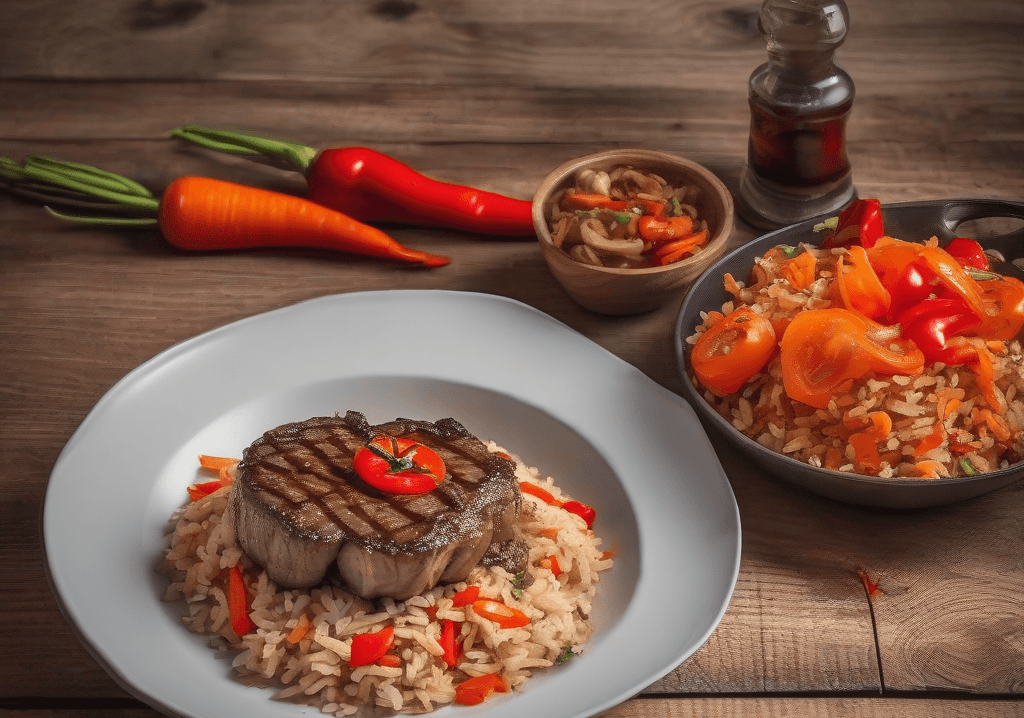 Geleneksel Dana Kaburga Biftek Sote ve Havuçlu Domatesli Pilav