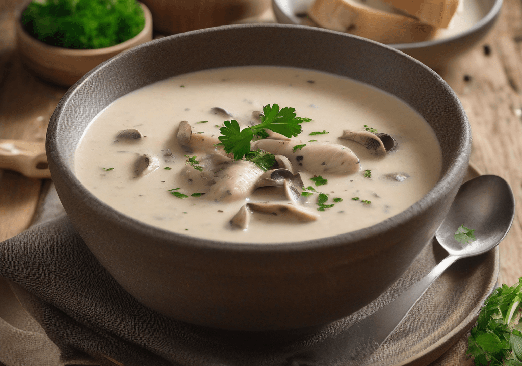 Kremalı Mantarlı Tavuk Çorbası