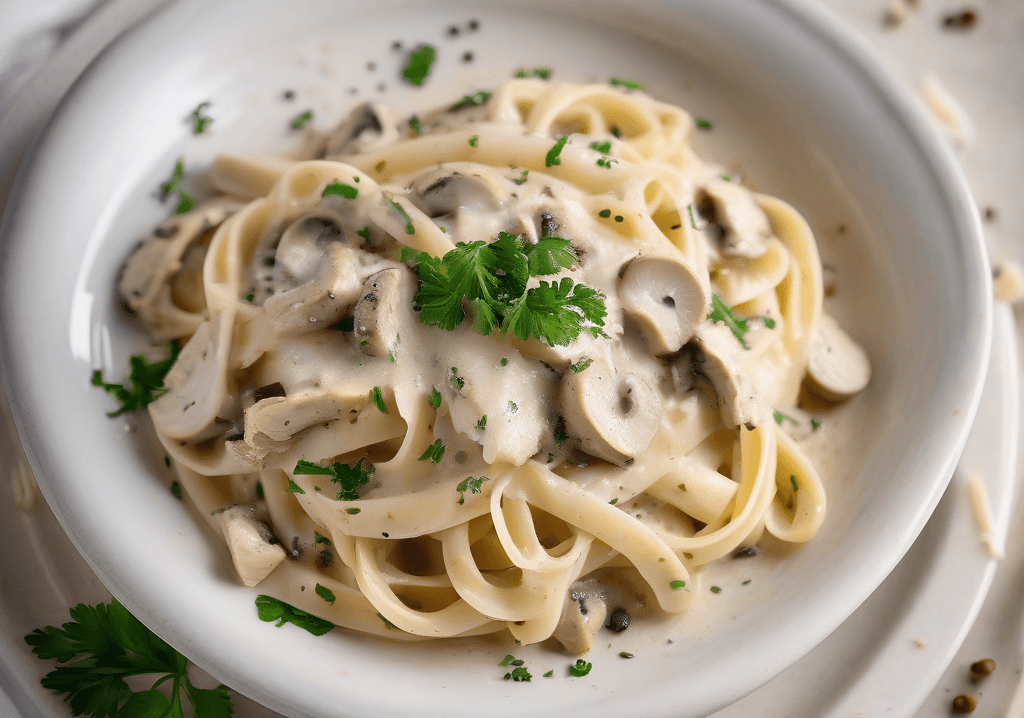 Tavuklu Mantarlı Fettuccine Alfredo Tarifi: İpeksi Sos